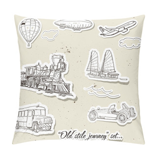 Personality  Vector Set Of Vintage Transport Pillow Covers