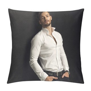 Personality  Handsome Man With Hands In Pockets Pillow Covers