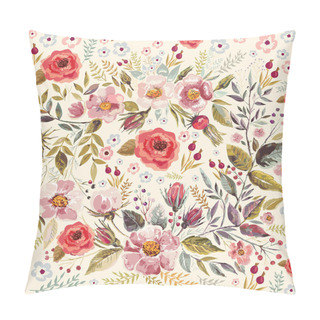 Personality Hand Drawn Floral Wreath. Pillow Covers
