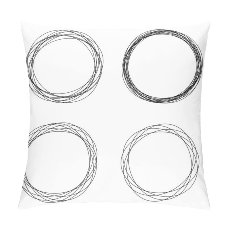 Personality  Random Circles, Circular Rings Geometric Design Element Pillow Covers