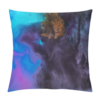 Personality  Creative Background With Blue And Purple Flowing Paint Pillow Covers