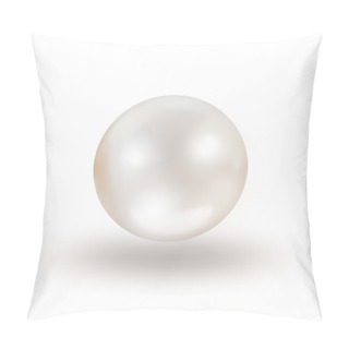 Personality  Shimmering White Natural Pearl Isolated On White Background Pillow Covers
