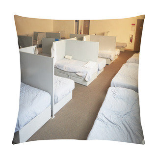 Personality  Empty Beds In Homeless Shelter Pillow Covers