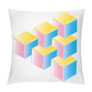 Personality  Abstract Color Design 3D, Impossible Object - Vector Pillow Covers