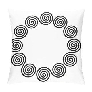 Personality  Small Circle Shaped Frame Of Linear Double Spirals Pillow Covers