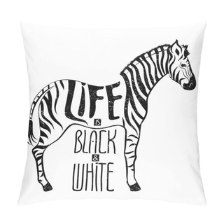 Personality  Black And White Zebra Concept Drawing Pillow Covers