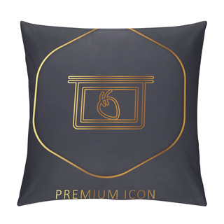 Personality  Body Organ With Hair Strands View On Plate Golden Line Premium Logo Or Icon Pillow Covers