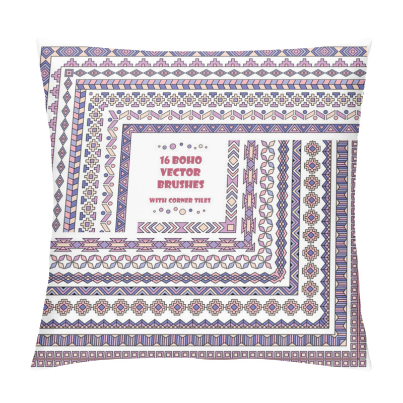 Personality  Set of vector boho pattern brushes pillow covers