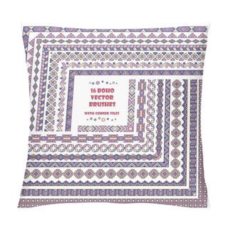 Personality  Set Of Vector Boho Pattern Brushes Pillow Covers