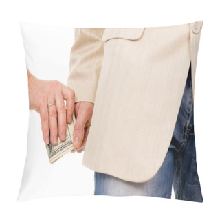 Personality  Man In The Suit Gently Takes A Bribe Pillow Covers