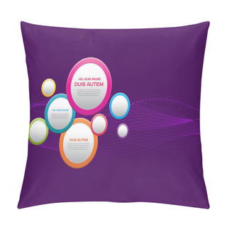 Personality  Purple Vector Background With Colorful Plastic Circles - Badges Pillow Covers