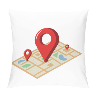Personality  Location Illustration Design Element. Flat Icon. Pillow Covers