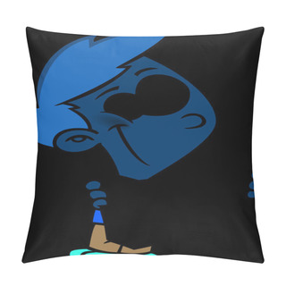 Personality  Cartoon Boy Reading Map Pillow Covers