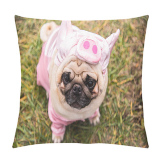 Personality  Dog Mops. Dog Dressed As A Pig Pillow Covers