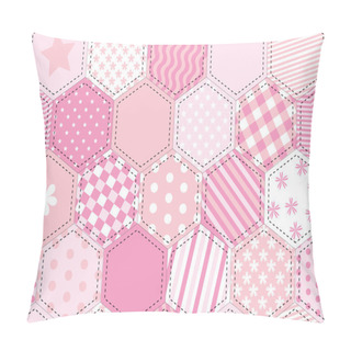Personality Patchwork Quilt Pink Pillow Covers