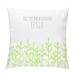 Personality  Floral Background With Green Spring Plants. Pillow Covers