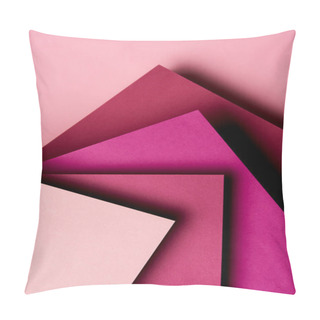Personality  Abstract Background With Paper Sheets In Magenta Tones Pillow Covers