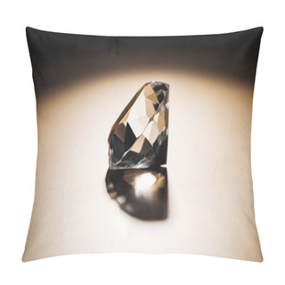 Personality  Clear Big Diamond On Black And Golden Background Pillow Covers