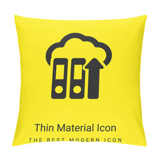 Personality  Archive Files Upload To Internet Minimal Bright Yellow Material Icon Pillow Covers