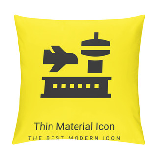 Personality  Airport Minimal Bright Yellow Material Icon Pillow Covers