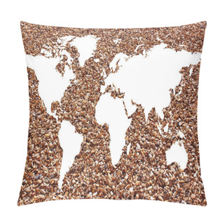 Personality  World Map White Background Pillow Covers