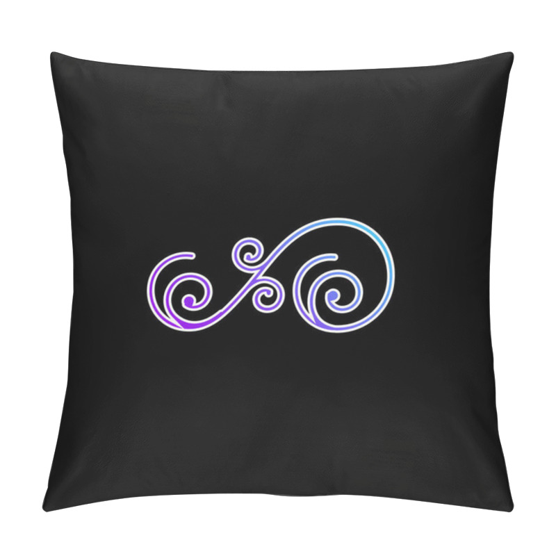 Personality  Asymmetrical Floral Design Of Spirals blue gradient vector icon pillow covers