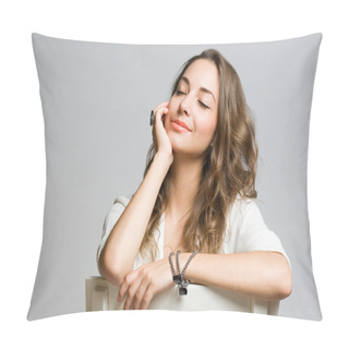 Personality  Dreamy Brunette Beauty. Pillow Covers