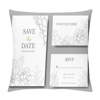 Personality  Vector Jungle Botanical Succulent Flower. Wild Spring Leaf Isolated. Engraved Ink Art. Wedding Background Card Floral Decorative Border. Elegant Card Illustration Graphic Set Banner. Pillow Covers