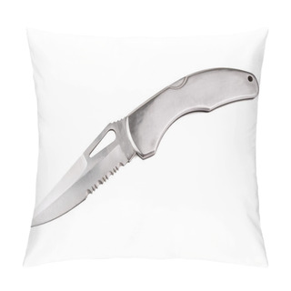 Personality  Silver Hunting Knife On White Pillow Covers