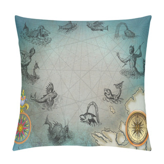 Personality  Pirate Map Pillow Covers