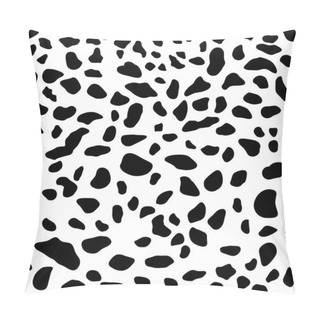 Personality  Cow Skin. Dalmatians Dog Spots. Animal Skin Seamless Pattern. Black And White. Animal Print Texture. Vector Background. Pillow Covers