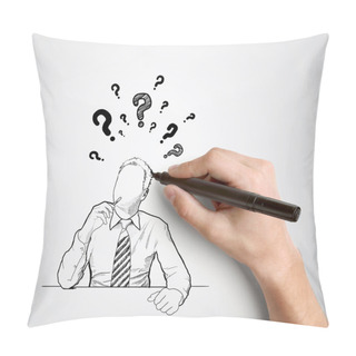 Personality  Hand Drawing Businessman Pillow Covers