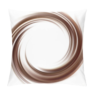 Personality  Vector Background Of Swirling Dark Chocolate Texture Pillow Covers