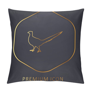 Personality  Bird Peasant Animal Shape Golden Line Premium Logo Or Icon Pillow Covers