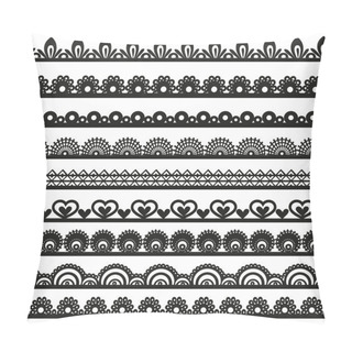 Personality  Large Set Of Openwork Lace Borders Black Silhouette For Your Design Pillow Covers