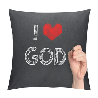 Personality  I Love God Handwritten On Dark Background Pillow Covers