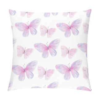 Personality  Flying Butterflies Hand Drawn Watercolor Seamless Pattern Pillow Covers