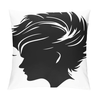 Personality  Hair - Black And White Isolated Icon - Vector Illustration Pillow Covers