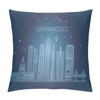 Personality  San Francisco City Skyline Vector Background Pillow Covers