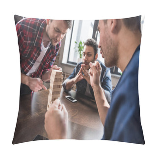 Personality  Young People Playing Jenga Game Pillow Covers