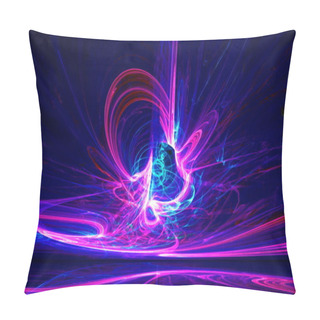 Personality  Mysterious Alien Form Ultraviolet Magnetic Fields In The Dark Night Sky. Fractal Art Graphics Pillow Covers