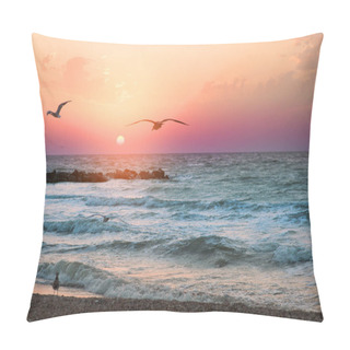 Personality  Gulls Fly Over The Sea Pillow Covers