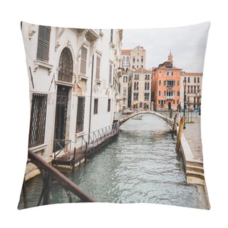 Personality   Bridge Above Canal Near Ancient Buildings In Venice, Italy  Pillow Covers