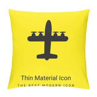 Personality  Airplane With Four Propellers Minimal Bright Yellow Material Icon Pillow Covers