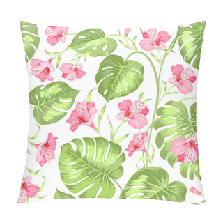 Personality  Alstroemeria On Seamless Background. Pillow Covers
