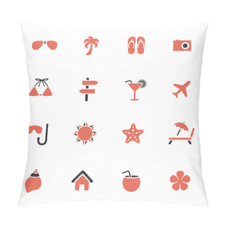 Personality  Summer Vacation Theme Icons Pillow Covers