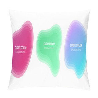 Personality  3 Modern Liquid Abstract Blur Blob Set. Pillow Covers
