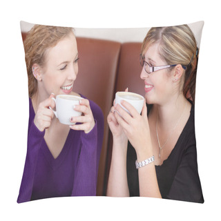 Personality  Two Friends Talking And Having Coffee Pillow Covers