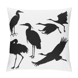 Personality  Stork, Heron, Egret And Crane Animal Silhouette Pillow Covers
