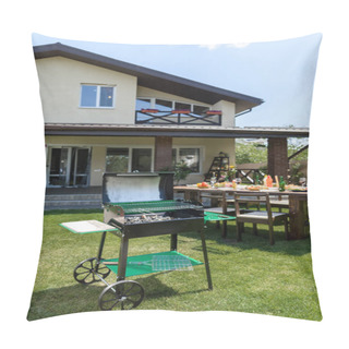 Personality  Grill On Green Lawn  Pillow Covers